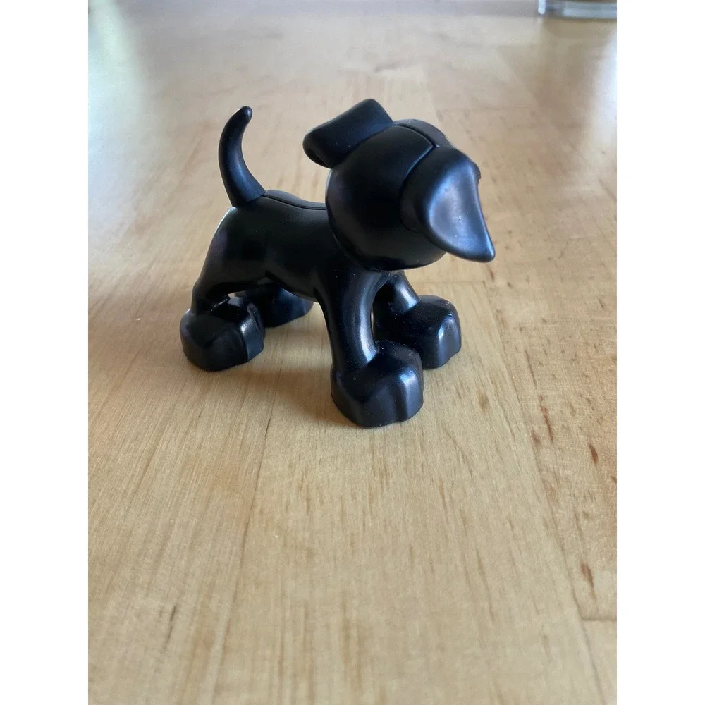 LEGO Duplo Black Dog Puppy Animal Figure Tan Markings 230J8 Replacement Piece
